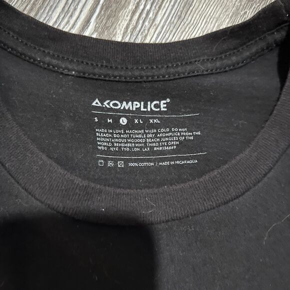RARE Akomplice 3rd Eye Open Black Shirt L - Picture 3 of 8